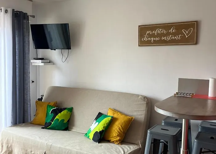 Elegant Studio Au Calme 2Mn Mer Wifi Clim Terrasse Parking